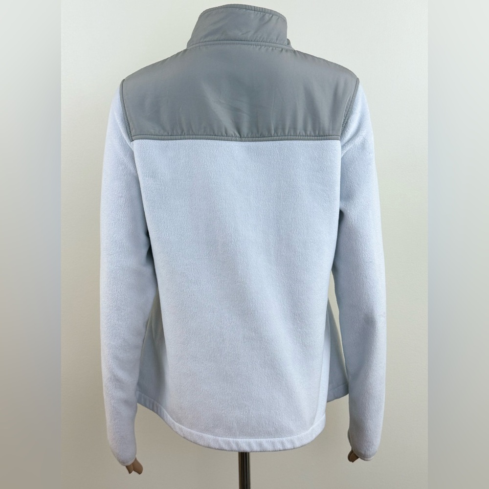 FILA Sport Women's Zip Up Jacket, Mock Neck Soft Fleece, White Gray Size Small - Picture 3 of 13